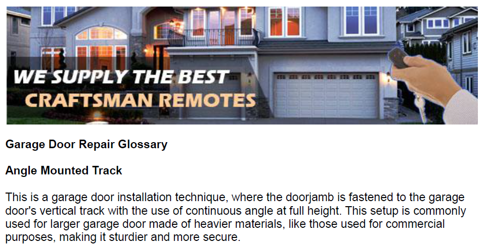 Garage Door Repair Glossary - Garage Door Repair Seagoville